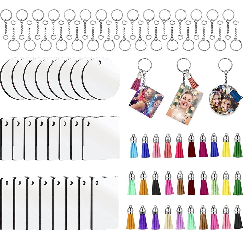 30 Sets Heat Transfer Key Chain Craft Projects Decorative Sublimation ...