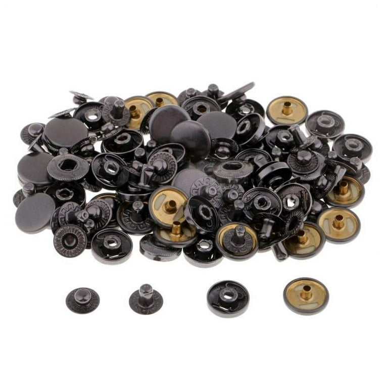 Uxcell 10mm Snap Fastener Popper Sewing Press Buttons Fastener Metal Black  6 Sets