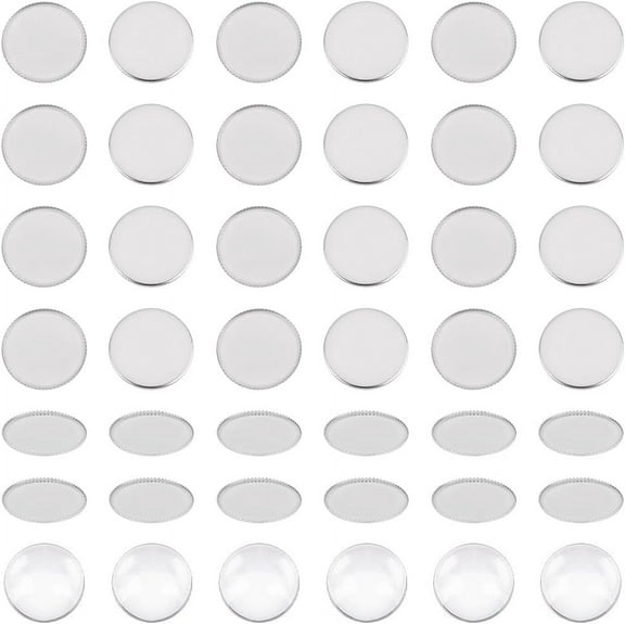 30 Sets Round Bezel Cups Flat Round Tray Settings 25mm Plain Edge Blank Bezel Pendant Trays Stainless Steel Cabochon Settings Metal Edge Bezel Cups for DIY Necklaces Jewelry Making
