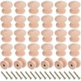 thumbnail image 1 of DIY 30 Sets Unpainted Wooden Drawer Knob 4/5 Inch Tall Natural Wood Knobs Marshroom Wood Finials for Cabinet Furniture Drawer Knobs Pulls Handles DIY, 1 of 7