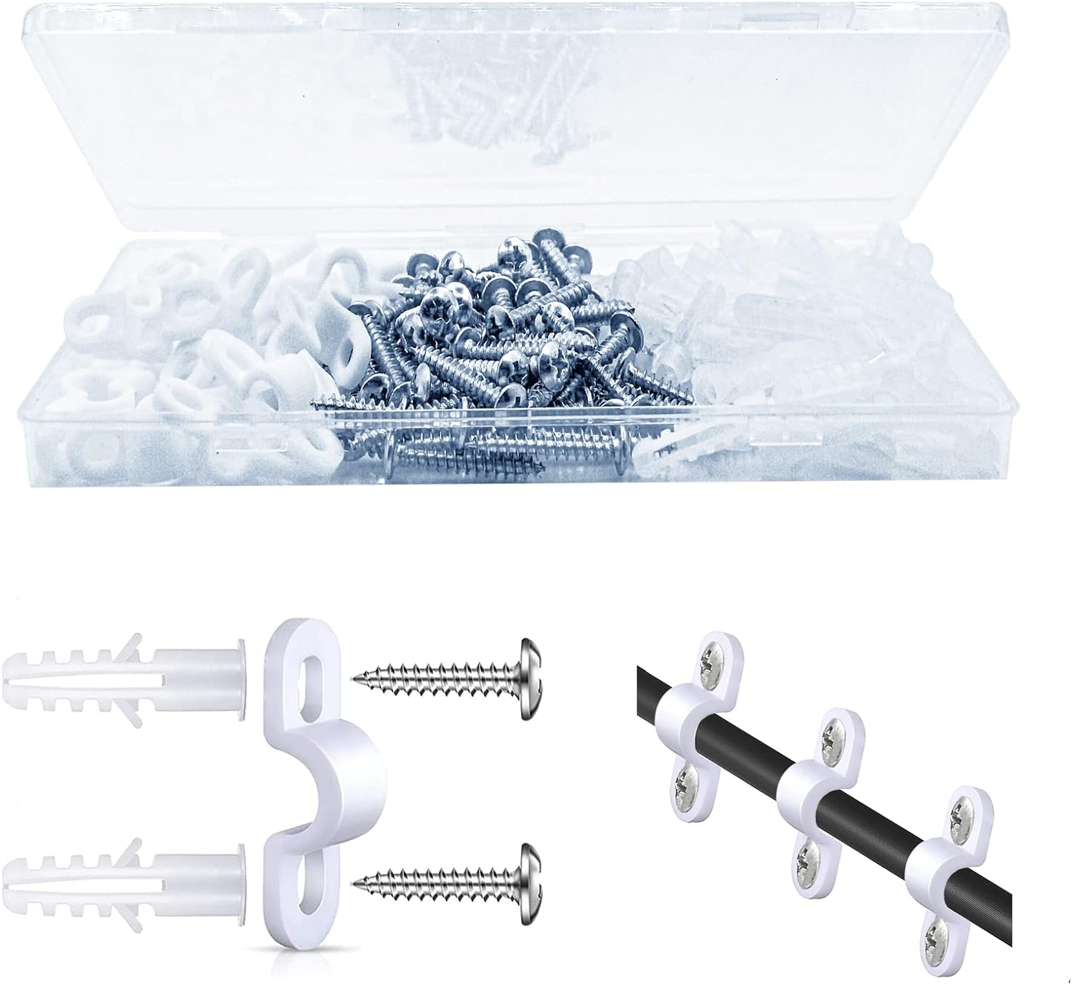 30 Sets Wire Shelf Loop Clips Multipurpose White Wire Shelving