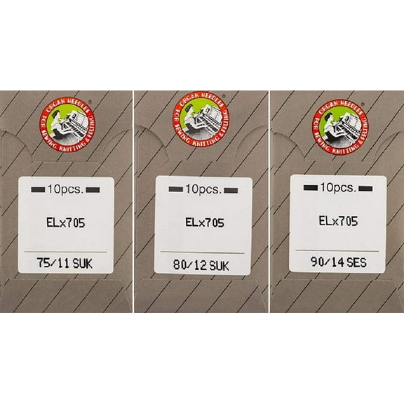 30 Sewing Needles, ELX705 Serger Needles Portable Serger & Coverstitch Machine Needles74063