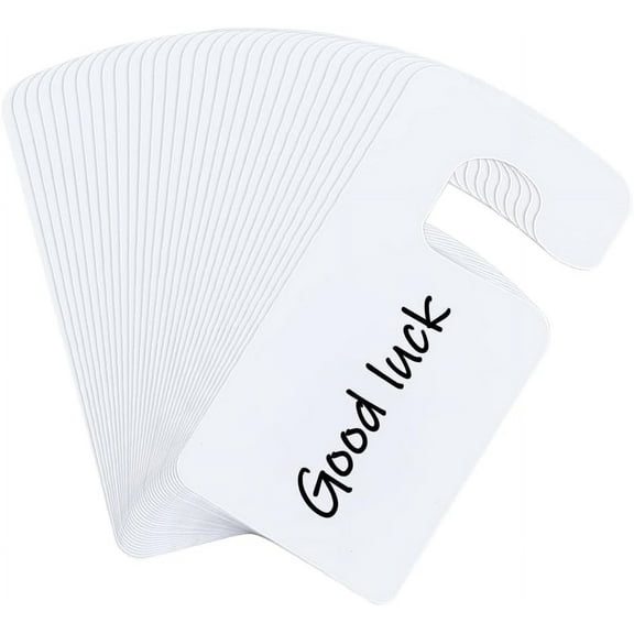 30 Sheet 30Pcs Hanging Door Tags Blank Door Hanger White Hook Hanging Tab Parking Permit Hang Tags PVC Blank Signs Door Knob Sign for DIY Craft Home Office Hotel Apartments Restaurant Decoration
