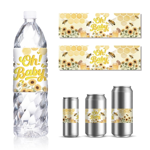 30 Sheet Bottle Label Adhesive Stickers Rectangle Bees 216x64mm DIYPaper