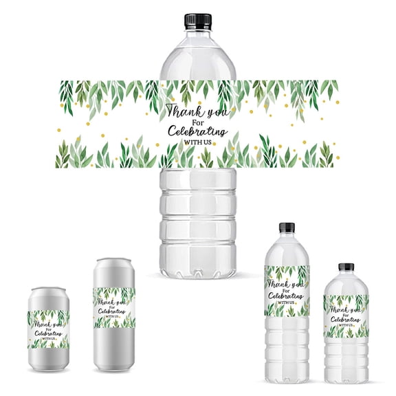 30 Sheet Bottle Label Adhesive Stickers Rectangle Leaf 216x64mm for DIY