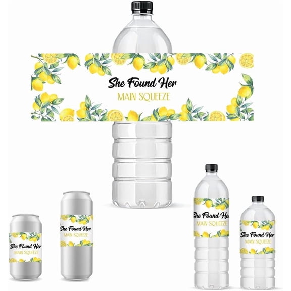30 Sheet Bottle Label Adhesive Stickers Rectangle Lemon 216x64mm