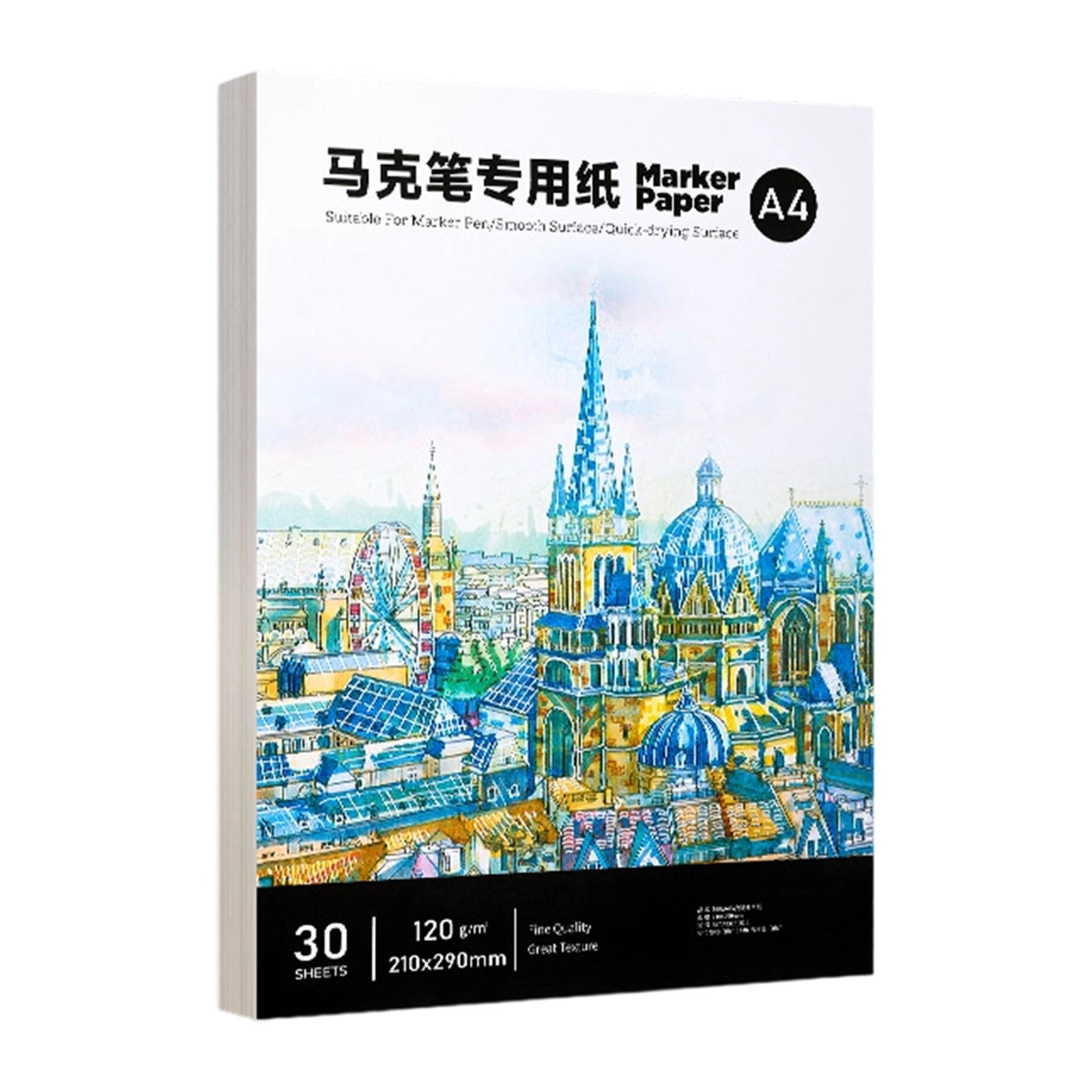 30 Sheet Thick Smooth 8K Size Sided Writing Pad Ideal For Markers And ...