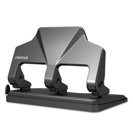 Universal 30-Sheet Three-Hole Power Assist Punch Black 74325