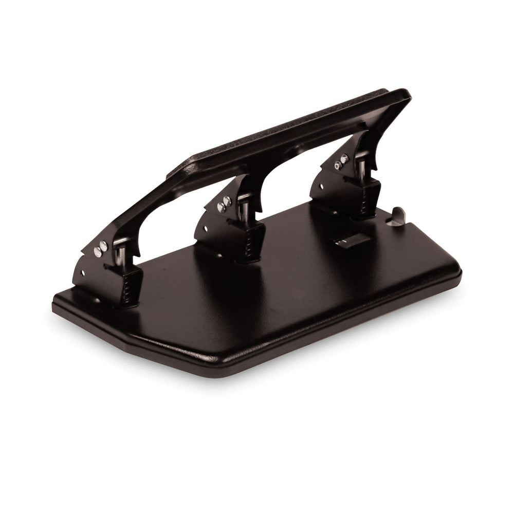 Premier Martin Yale 30-sheet Three-hole Punch, Padded Handle, 9/32" Holes, Black