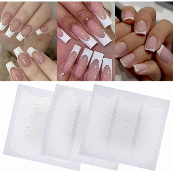 30 Sheets 3 Styles Paper Nail Art Sticker Nail Art Decorations White 6x6.5x0.02cm 10 sheets/style creative