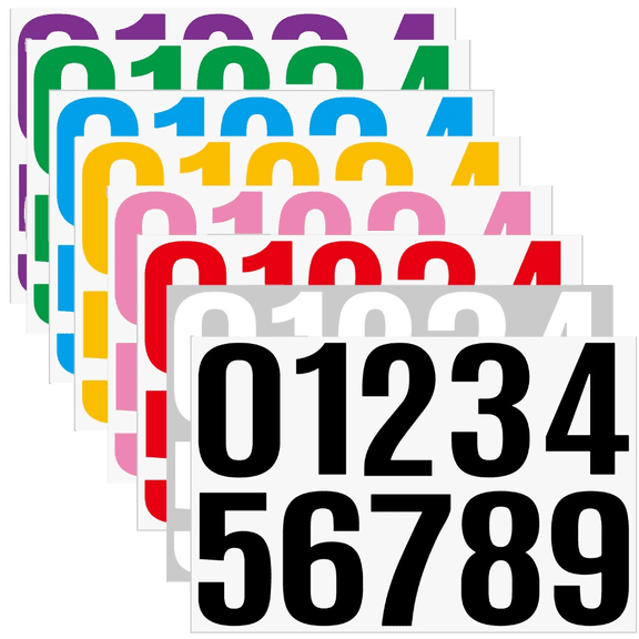 30 Sheets 4 Inch Number Stickers – Multicolor Self-Adhesive Vinyl Decals | Waterproof 0-9 Labels for Garage Door, Fence & Outdoor Signs