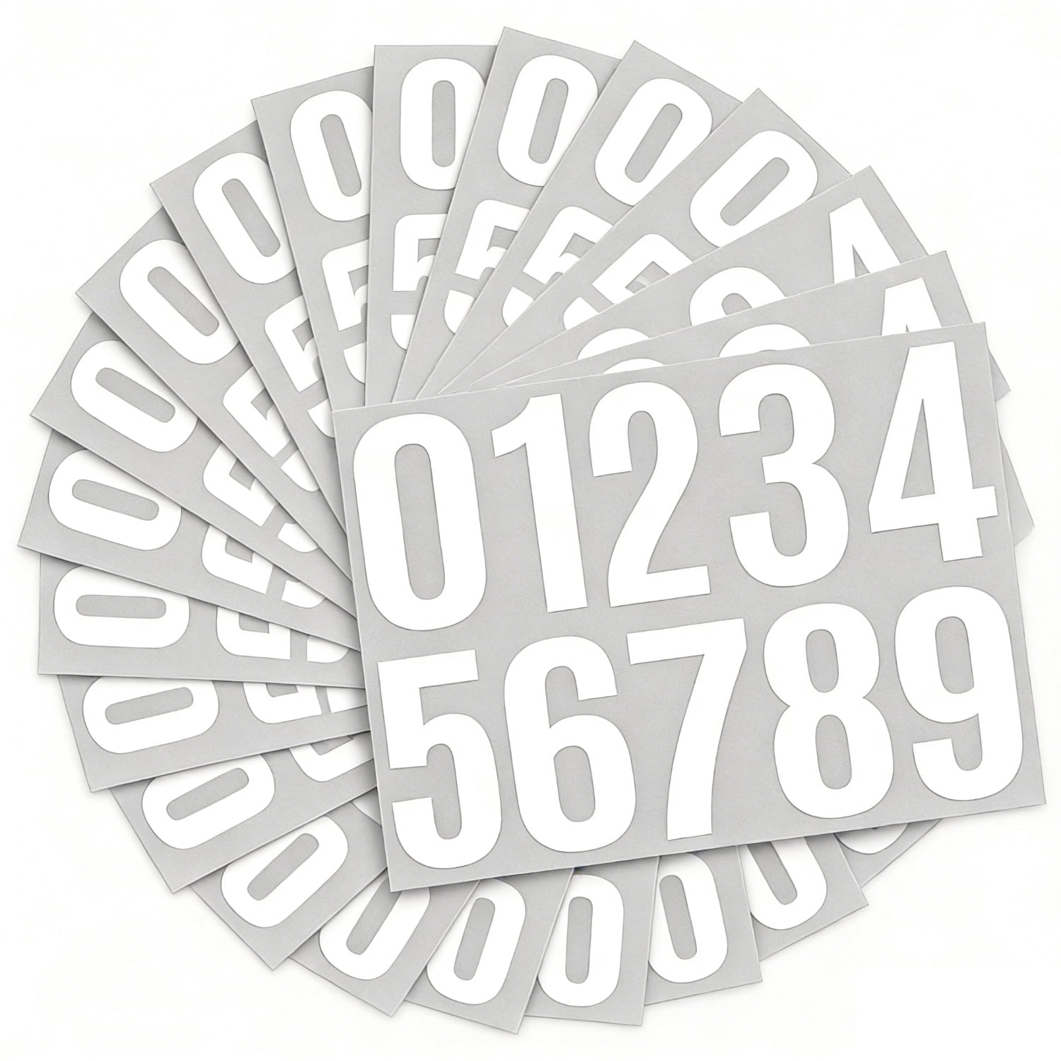 30 Sheets 4 Inch Number Stickers – White Self-Adhesive Vinyl Decals ...