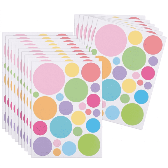 30 Sheets 690 Pcs Colorful Polka Dot Wall Stickers, Removable Peel & Stick Round Circle Decals for Nursery Playroom Classroom Decor