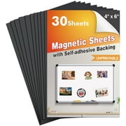 30PK Adhesive Magnetic Sheets 4x6 Sheets, 20mil Magnetic Paper with Adhesive Backing for Refrigerator, Signs, Dies, Photo Papers