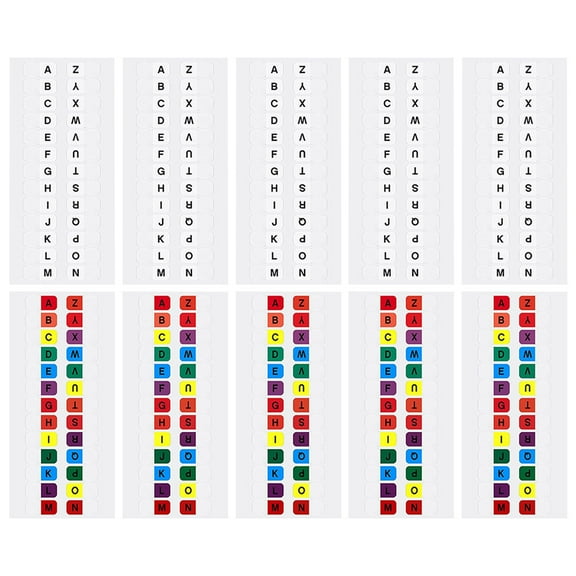 30 Sheets Alphabet Index Stickers Colored Tabs Office and Supplies Emblems Labels Annotating Student