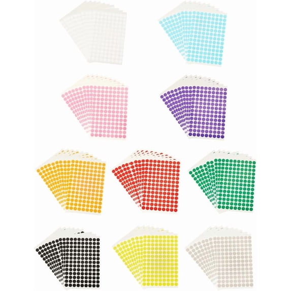 30 Sheets Colored Dot Stickers 0.51 Inch Small Polka Circle Price ...