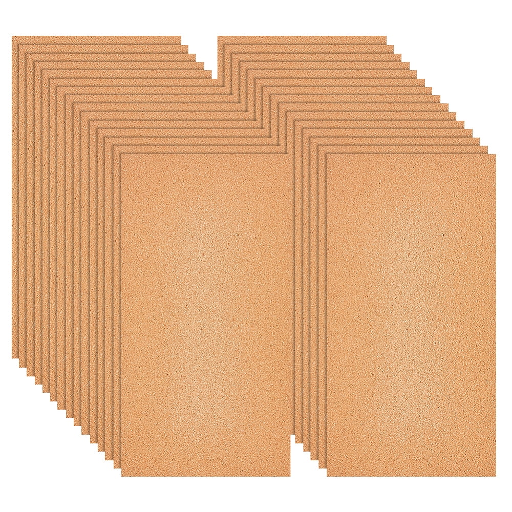 30 Sheets Cork Board for Walls 305x155mm/12x6 Inch Rectangle Cork Sheet ...