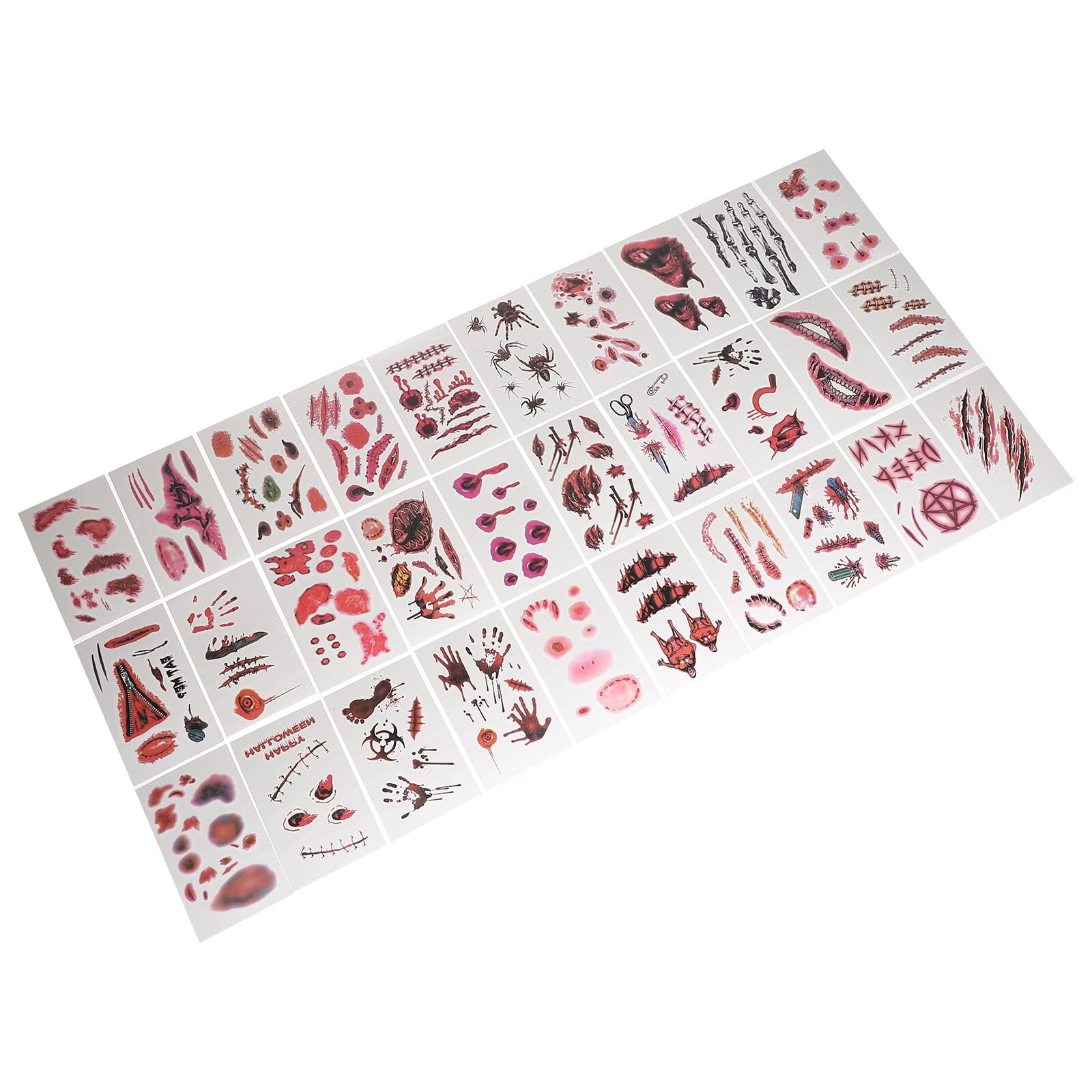 30 Sheets Fake Wounds Stickers DIY Temporary Facial Body Arm Scar
