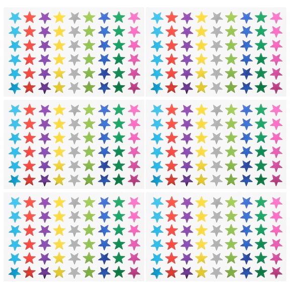 30 Sheets of Star Stickers for Kids Reward Stickers Colored Assorted Aluminum Foil Adhesive