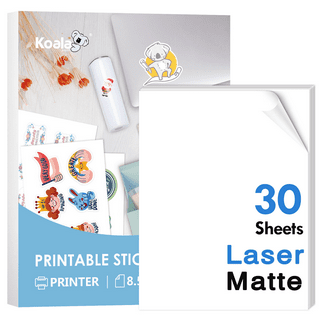 HTVRONT Printable Vinyl for Inkjet Printer & Laser Printer - 40 Pcs Matte  White Inkjet Printable Vinyl Sticker Paper, 8.5x11