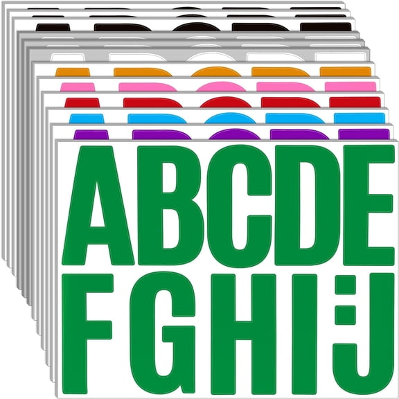 30 Sheets Letter Stickers Large 4 Inch Vinyl Alphabet Stickers Numbers for Poster Bulletin Board Window Decor 340 Pieces