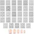 thumbnail image 1 of 30 Sheets Silver Nail Art Sticker Silver Nail Decals 3D Glitter Plastic Hollow Floral Lace Flower Luxury Mixed Pattern Art Design Manicure Tips Stickers Accessories, 1 of 7