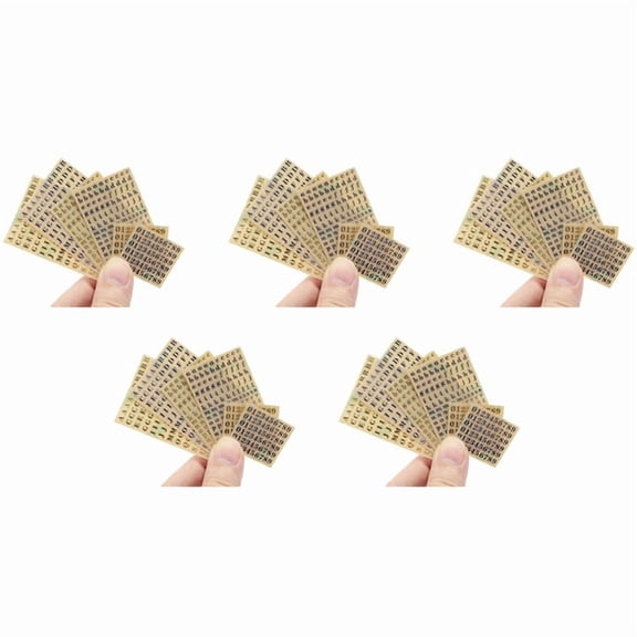 30 Sheets Small 0.12 Inch Alphabet Number Stickers Glitter Alloy Self Adhesive Letters Stickers Gold/Silver (3mm)