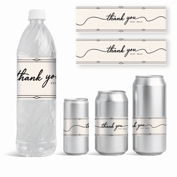 30 Sheets Thank You Water Bottle Labels Thanks Wedding Water Bottles Wraps Sticker Personalized Wine Bottle Label Stickers