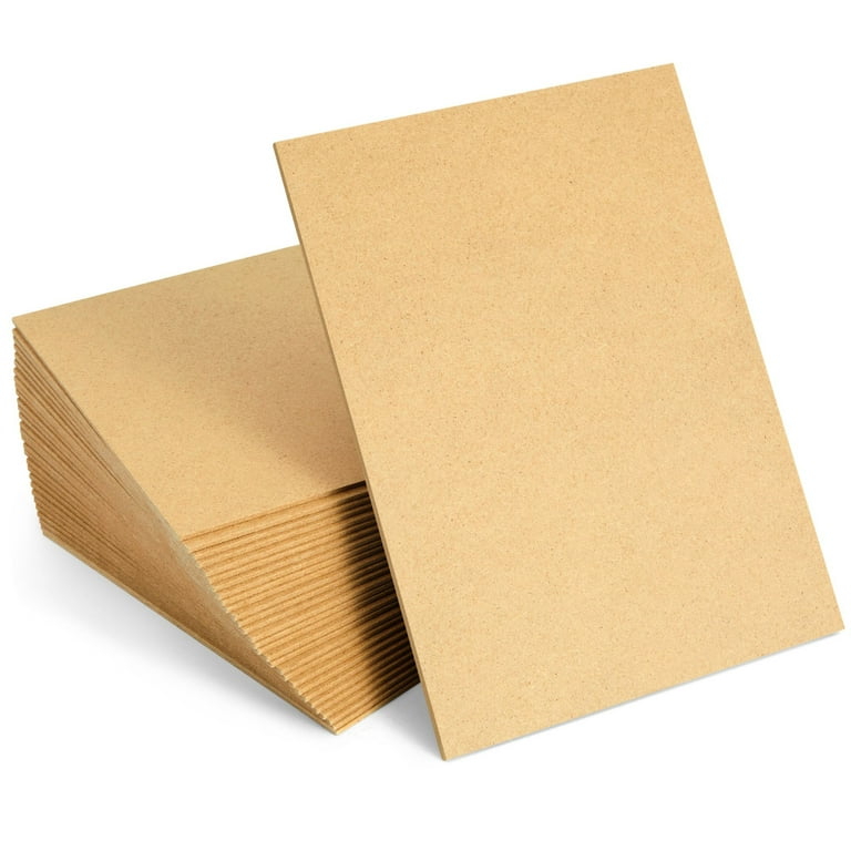 30 Pack MDF Wood Board, Medium Density Fiberboard, Hardwood Board (6 x 8 in, Brown)