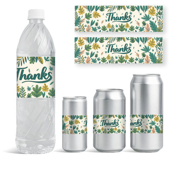 30 Sheets Wedding Water Bottle Labels Thanks Leaf Water Bottles Wraps Sticker Personalized Wine Bottle Label Stickers
