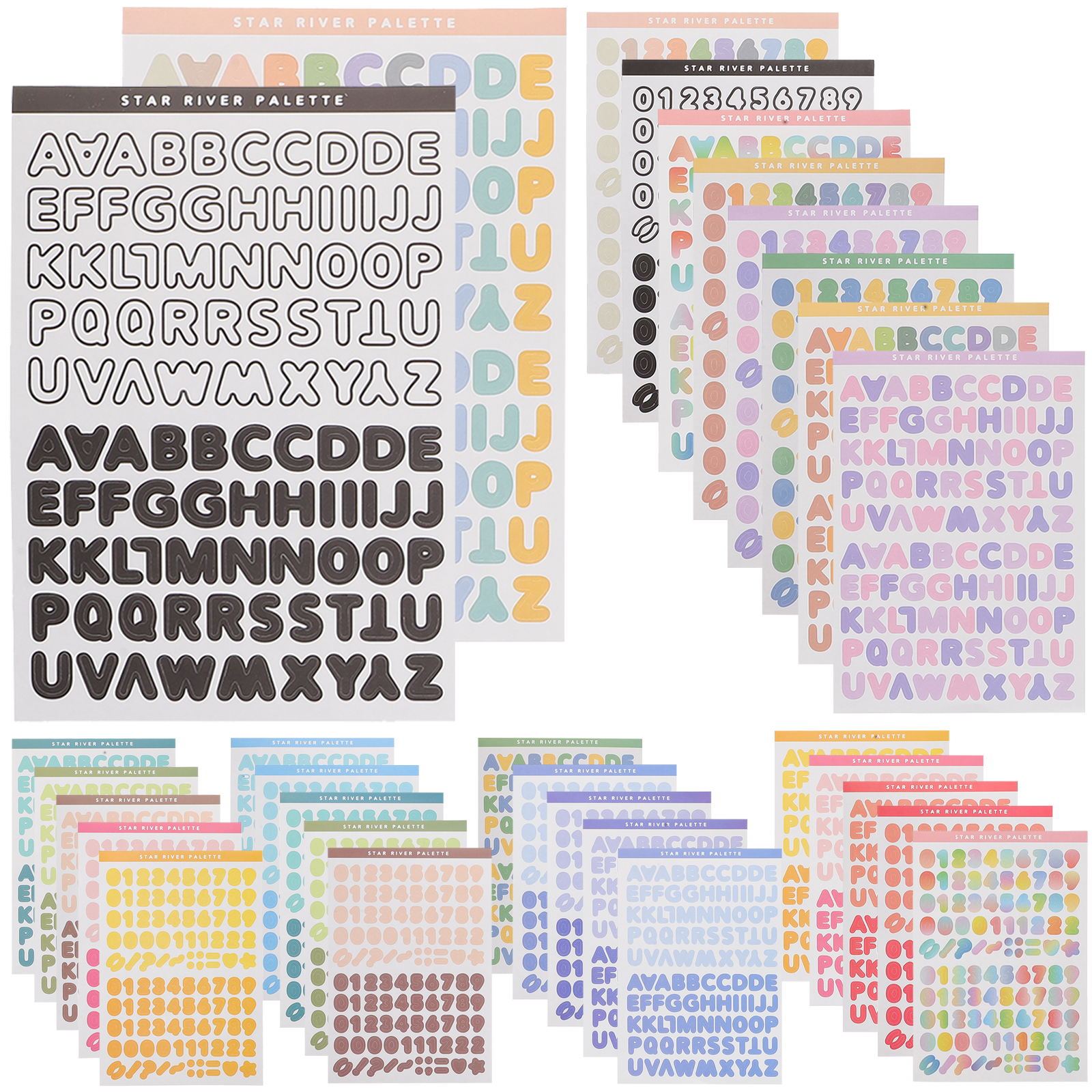 30 Sheets of Scrapbook Alphabet Stickers Vinyl SelfAdhesive Sticker