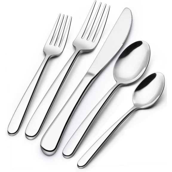 30- Silverware Set for 6,   Stainless Steel Flatware Set, Heavy Duty Cutlery Utensil Set for  Restaurant, Include Fork  Spoon Set, Dishwasher Safe