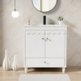 thumbnail image 1 of 30" Single Bathroom Vanity with Ceramic Sink Top, Faucet, Decorative Wavy Edge, 1 of 11
