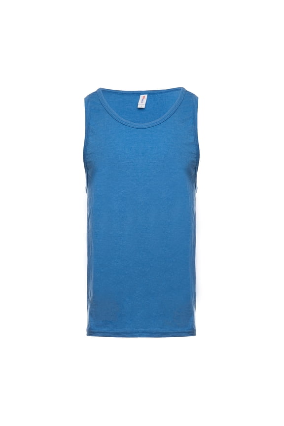 30 Singles Ring-Spun Fabric Tank Top - Royal Heather 3XL