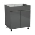 thumbnail image 1 of 30" Sink Base Cabinets-High Double Door-with Grey Gloss door, 1 of 4
