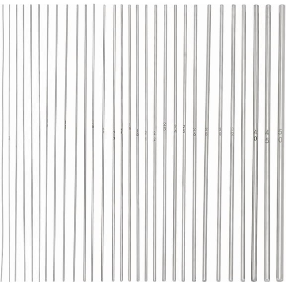 30 Sizes Mandrels for Jewelry Making Wire Wrapping Rods 0.5-5mm Carbon Steel Rod Solid Mandrel Dowels Round Metal Bar for DIY Craft Wire Wrap Forming Rings Coils Tools 8.6 Inch Long