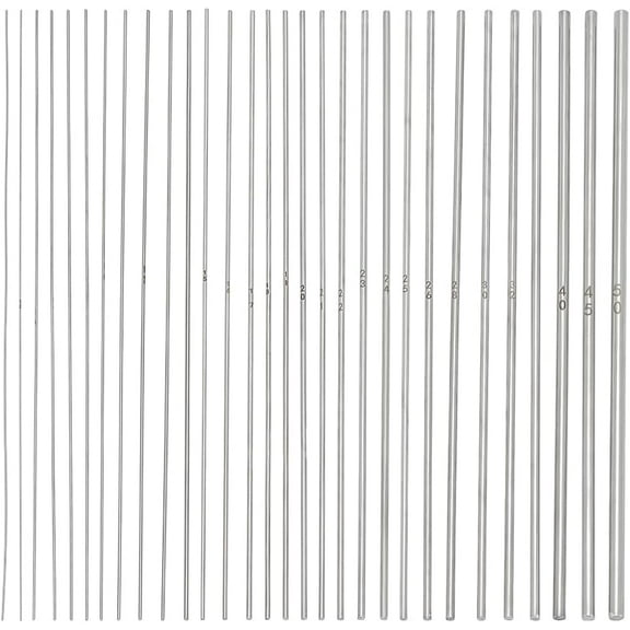 30 Sizes Mandrels for Jewelry Making Wire Wrapping Rods 0.5-5mm Carbon Steel Rod Solid Mandrel Dowels Round Metal Bar for DIY Craft Wire Wrap Forming Rings Coils Tools 8.6 Inch Long