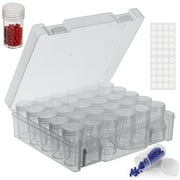 30 Slots Bead Organizer Box, Diamond Painting Storage Containers, Bead Storage Containers Plastic Diamond Painting Art Accessories Boxes Small Clear Embroidery Box for Craft Rhinestones Beads(1 Pack)