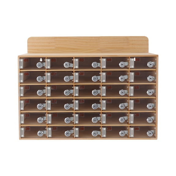 30 Slots Cell Phone Locker, Cell Phone Storage Box with Lock Cellphone Storage Cabinet Cellphone Locker Box for Schools Classroom Business Employees Offices