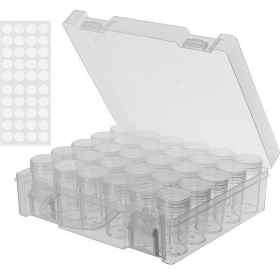 30 Slots Plastic Beading Craft and Hobby Storage Boxfor Seeds Beads Rhinestones Glitter Storage Containers.(1 Pack)