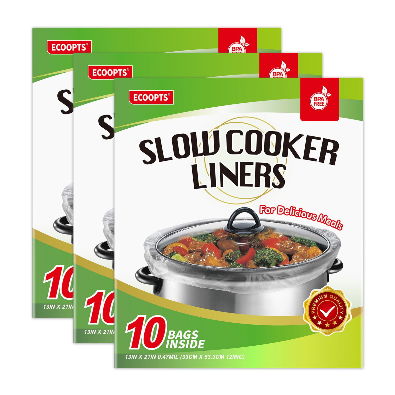 30Slow Cooker Liners Disposable Cooking Bags Large Size Pot Liners Fit 4QT to 8.5QT Suitable for Oval & Round Pot(3 Packs)