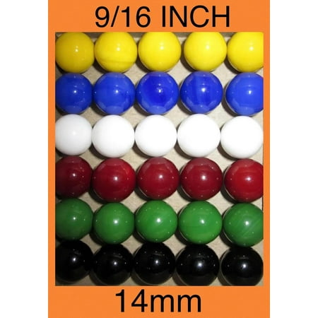 30 Solid Color Replacement Glass Marbles Aggravation, Dirty Marbles Board Game 14mm (9/16")