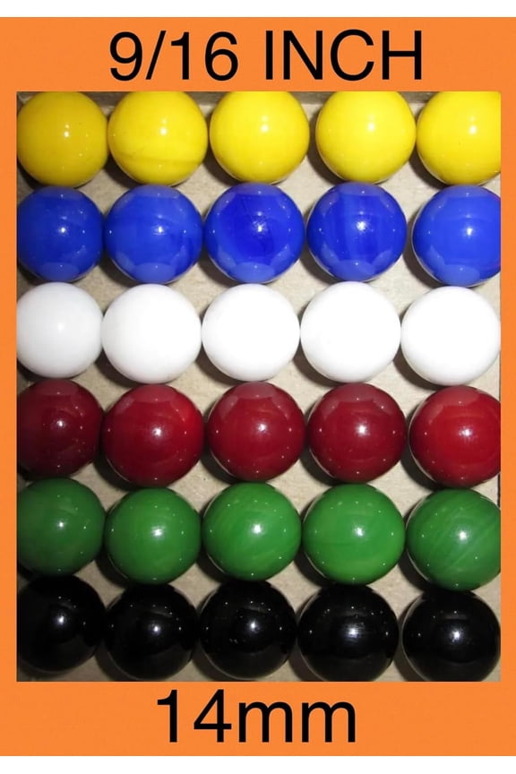 30 Solid Color Replacement Glass Marbles Aggravation, Dirty Marbles Board Game 14mm (9/16")