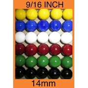 30 Solid Color Replacement Glass Marbles Aggravation, Dirty Marbles Board Game 14mm 9/16