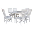thumbnail image 1 of International Concepts Solid Wood 7-Piece Extension Dining Set, Classic White 60" Butterfly Leaf Table and 6 Matching Mission Chairs, 1 of 6