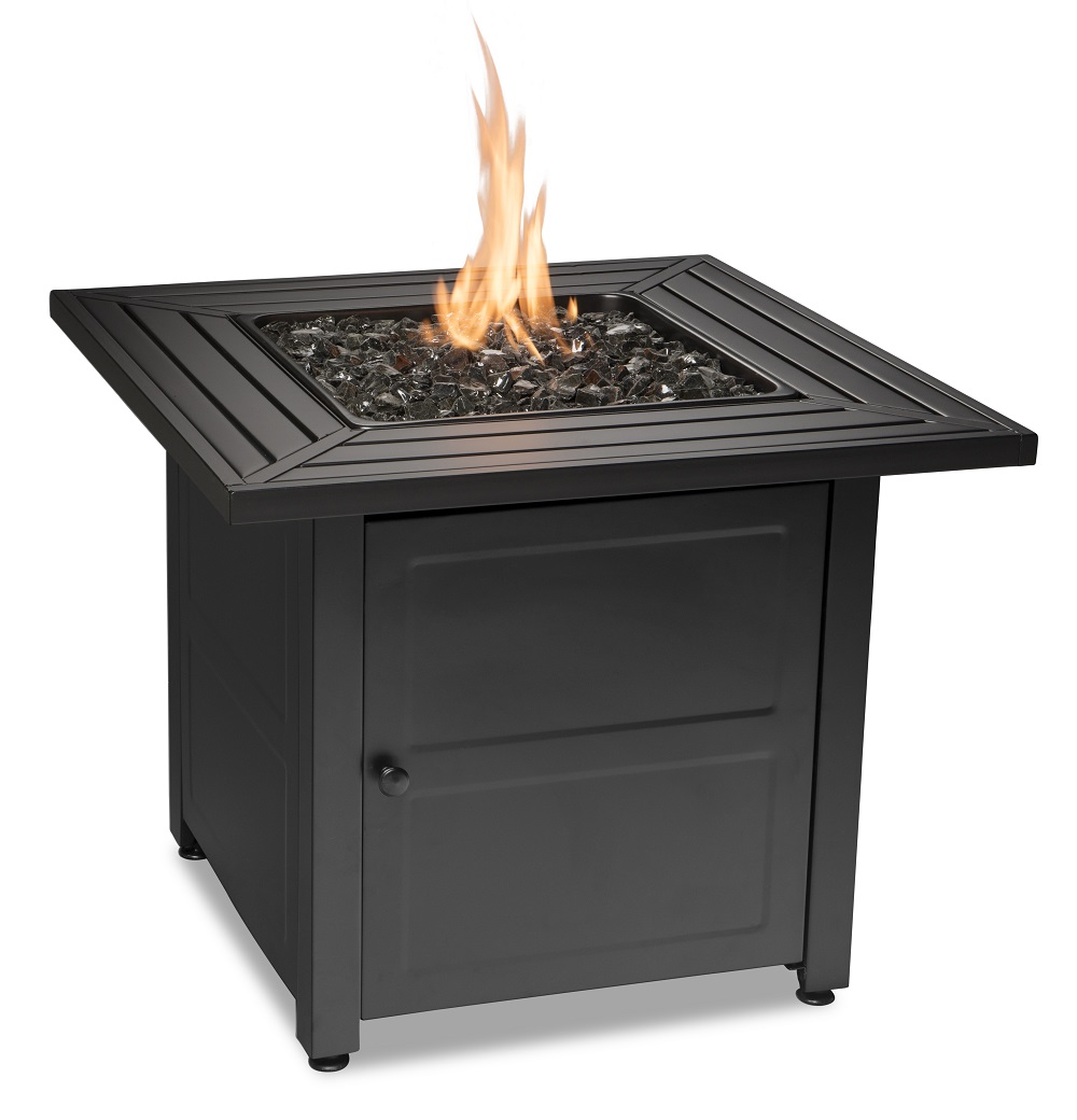 30" Square 30,000 BTU LP Gas Outdoor Fire Table with Black Fire Glass - image 1 of 9