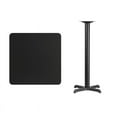 thumbnail image 1 of 30" Square Black Laminate Table Top With Bar Height X Base - Bar Height Restaurant Table, 1 of 4