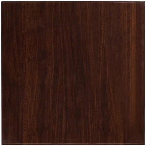 30" Square High-Gloss Walnut Resin Table Top$$Furniture