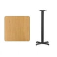 thumbnail image 1 of 30" Square Natural Laminate Table Top With Bar Height X Base - Bar Height Restaurant Table, 1 of 4