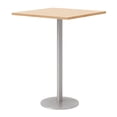 thumbnail image 1 of 30" Square Pedestal Table - Maple Top - Silver Base - Bistro Height, 1 of 3